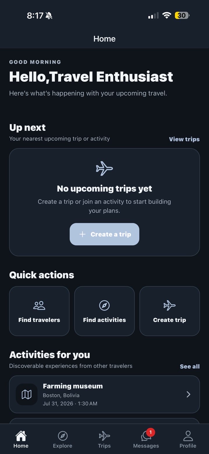 TripCircle mobile app screen preview